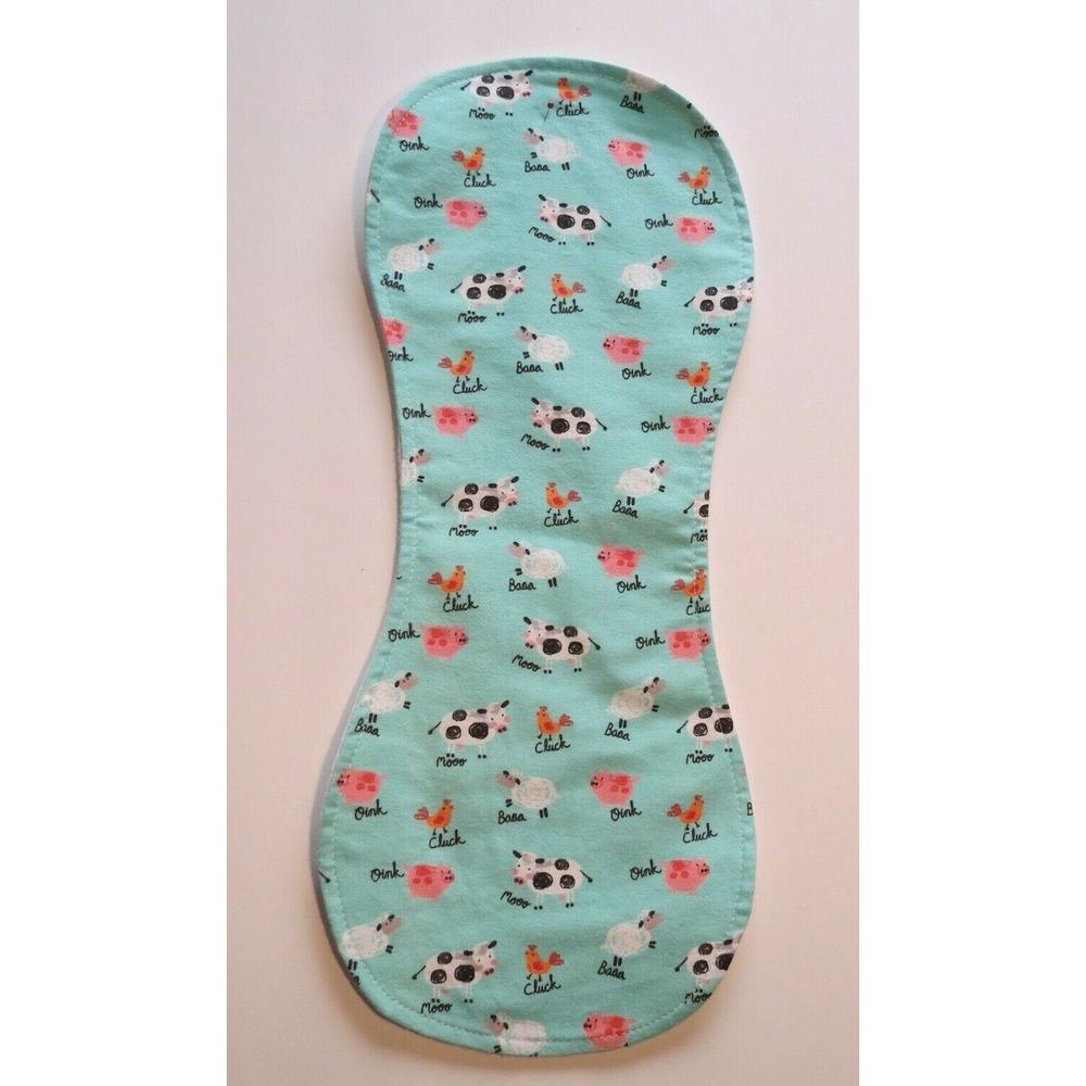 Baby Flannel Baby Burp Cloth Contoured Cotton Double Layer Handmade Barn Animals